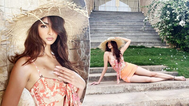 Palak Tiwari Shares Sensuous Pictures From Her Vacay in Front-Cut Orange Dress With Plunging Neckline