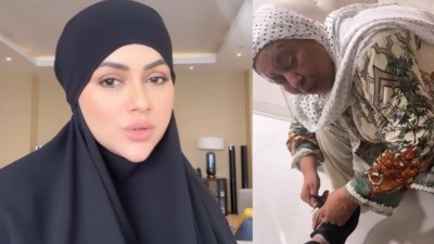 Sana Khan posts a loving video of her mother tying her shoes, writes, ' I was crying then and even now while I'm writing this, watching this' - Times of India