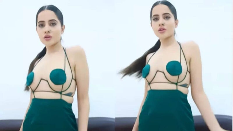 Urfi Javed goes topless again as she dolls up in wired dress and nosepin, netizens call it 'bizarre fashion'