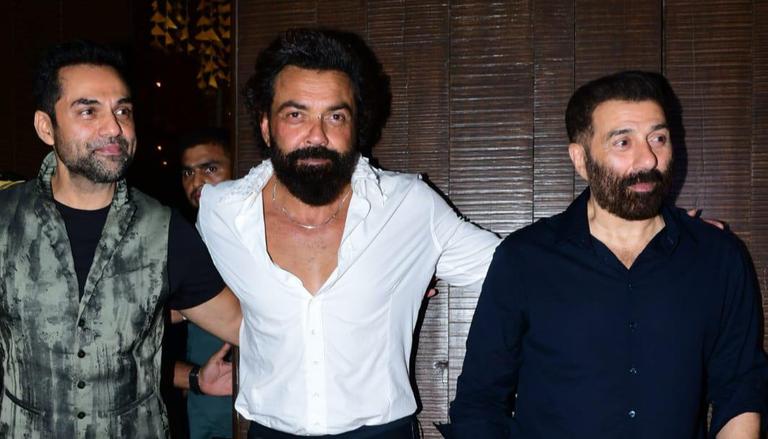Karan Deol-Drisha Acharya roka ceremony: Sunny Deol poses with brothers Abhay and Bobby