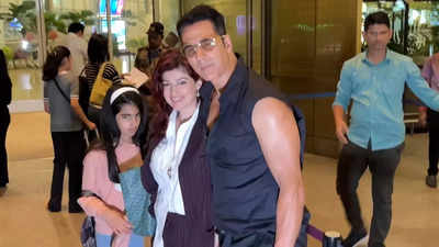 Akshay Kumar jets off for a family vacation with Twinkle Khanna and their daughter Nitara | Hindi Movie News - Times of India